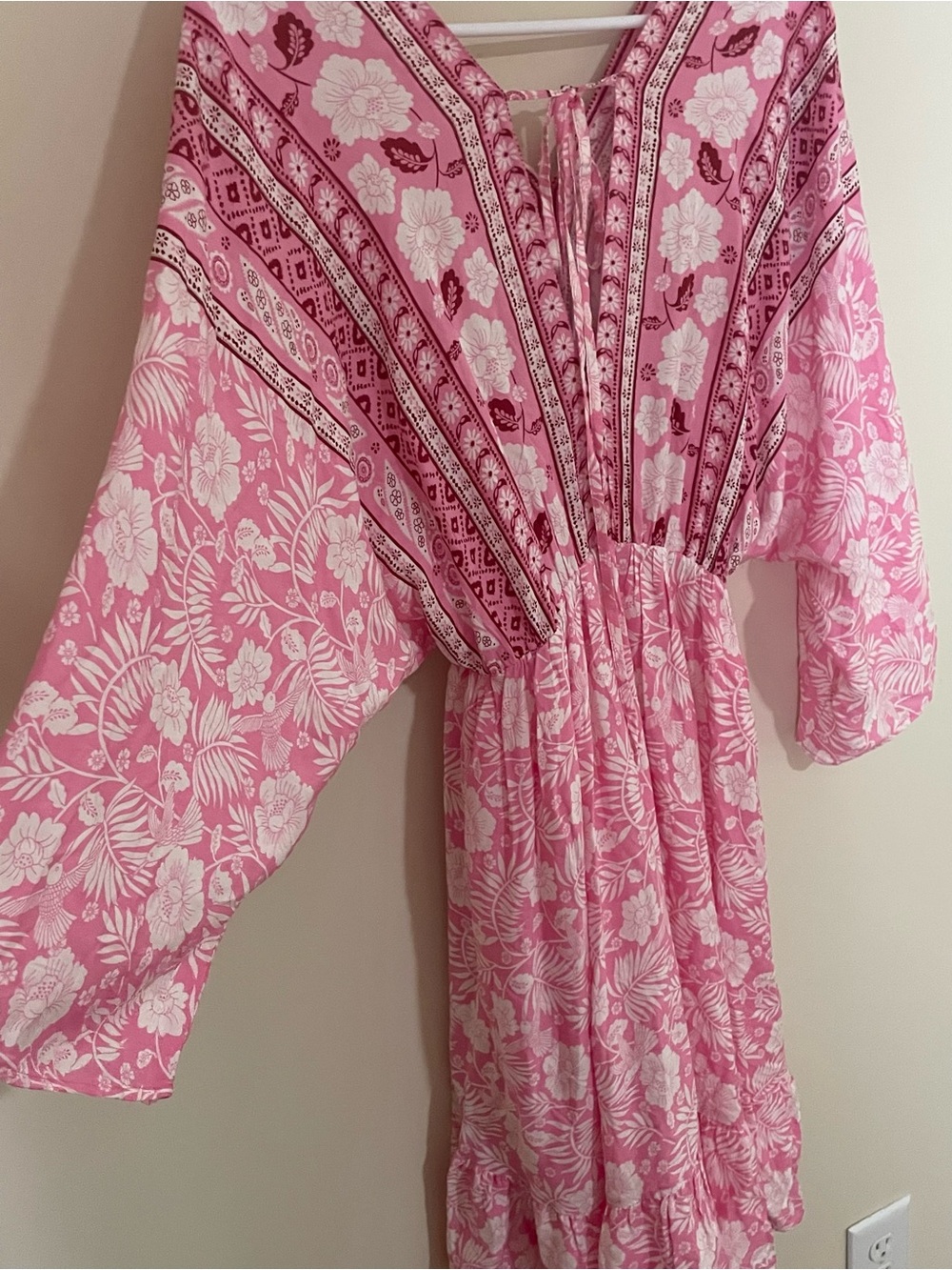 JODIFL Pink Floral Flowy Boho Mini Dress - Picture 12 of 15